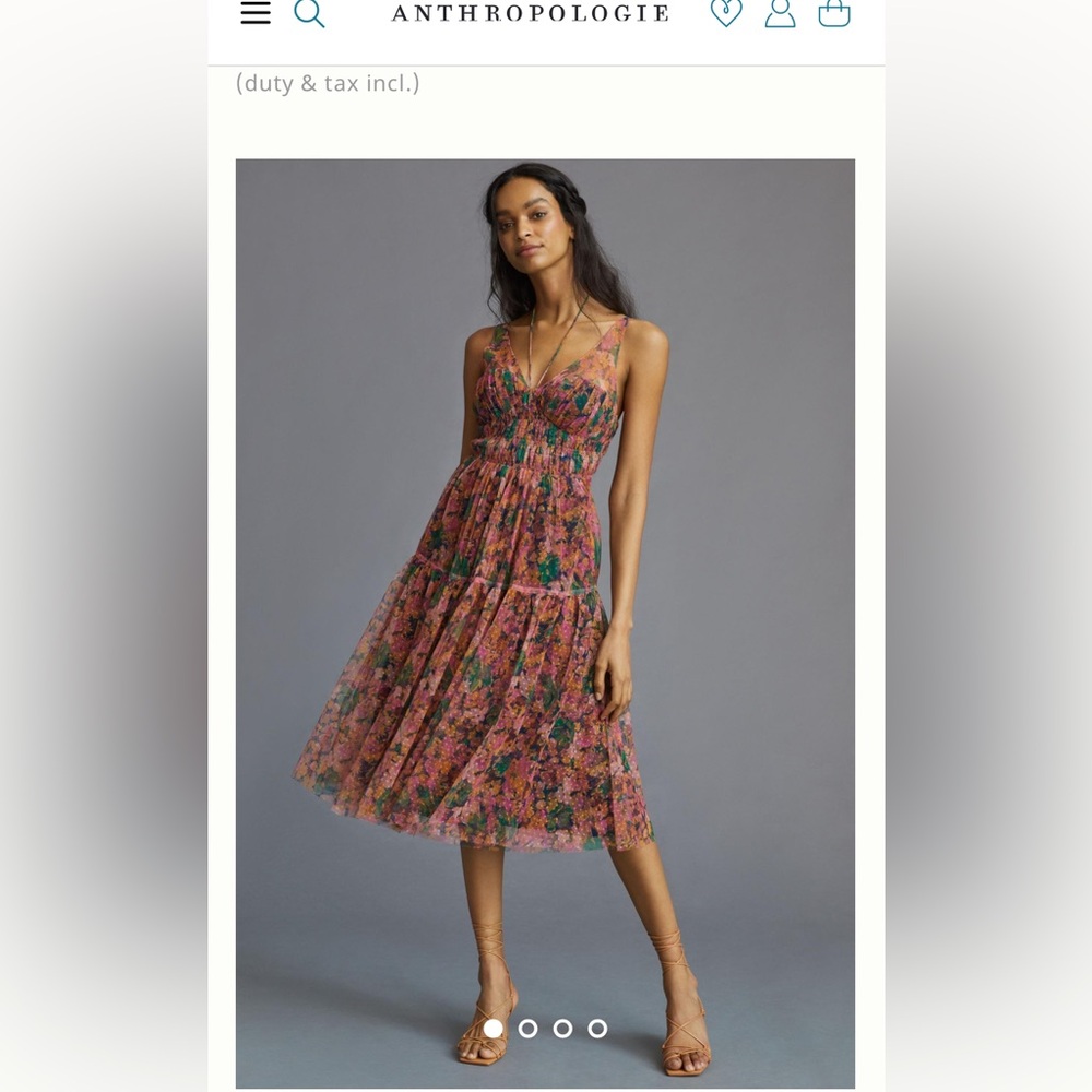 Maeve Floral Pink and Green Dress